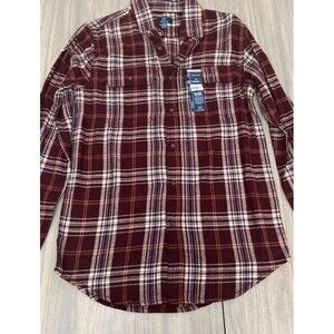 George super soft plaid flannel long sleeve shirt size XS